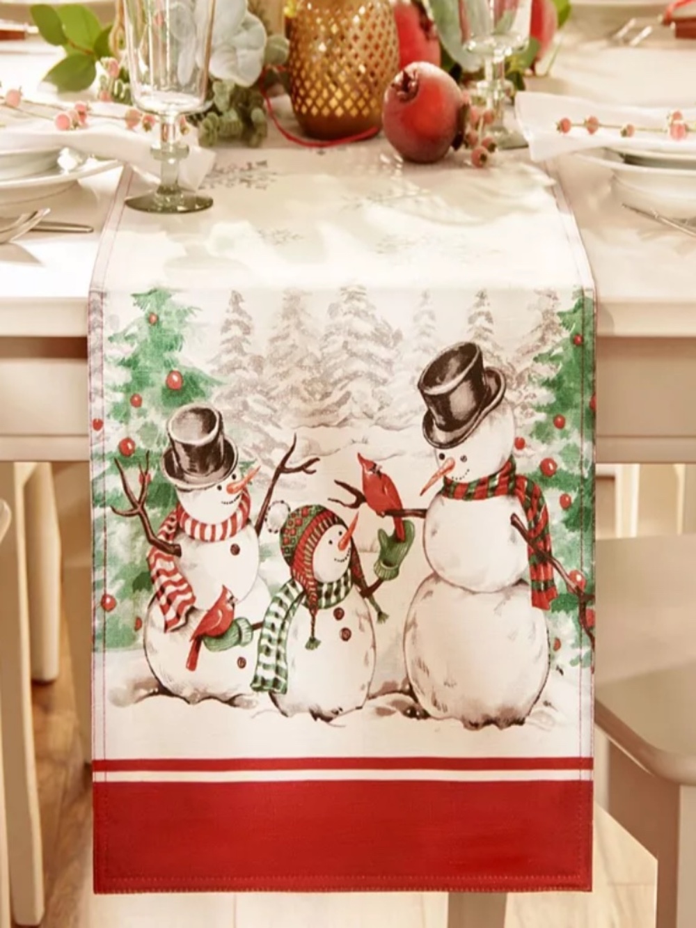Elrene Snowman Winterland Holiday Snowflake Table Runner - Multi 13x70